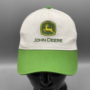 John Deere Men's Baseball Cap Trucker Hat Snapback Green White Vintage Classic